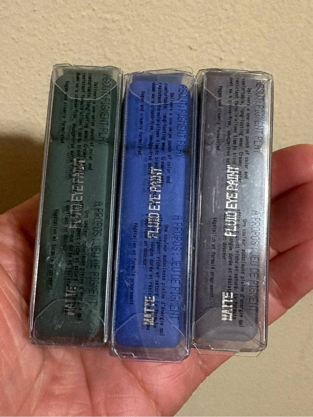 about-face Three Matte Fluid Eye Paints -INFINITY SWEET DISPOSITION SMOKE SIGNAL